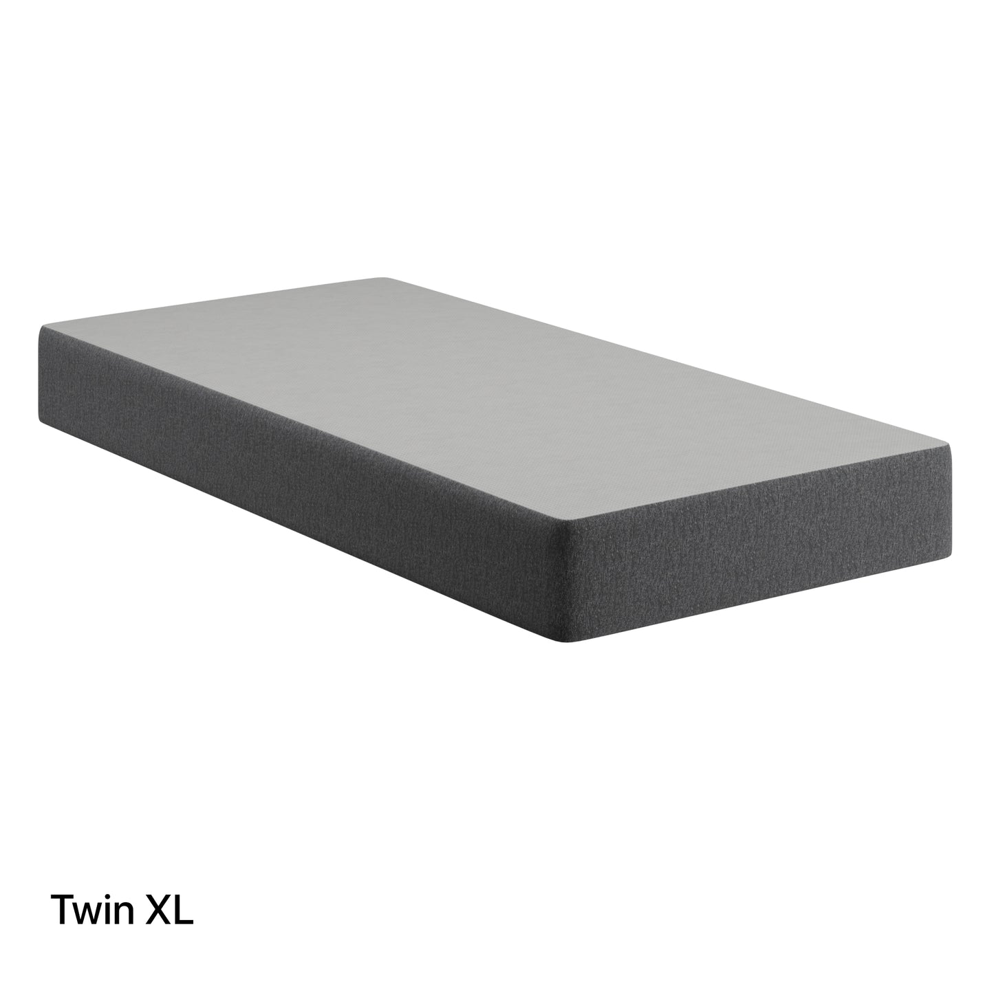 Beautyrest Flat Foundation 9" Twin XL Size Gray foam mattress topper on a black background