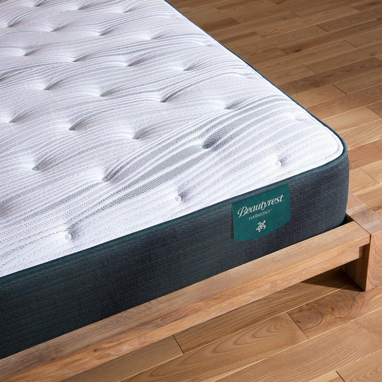 Corner view of the Beautyrest Harmony medium mattress || series: Exceptional Cypress Bay || feel: medium