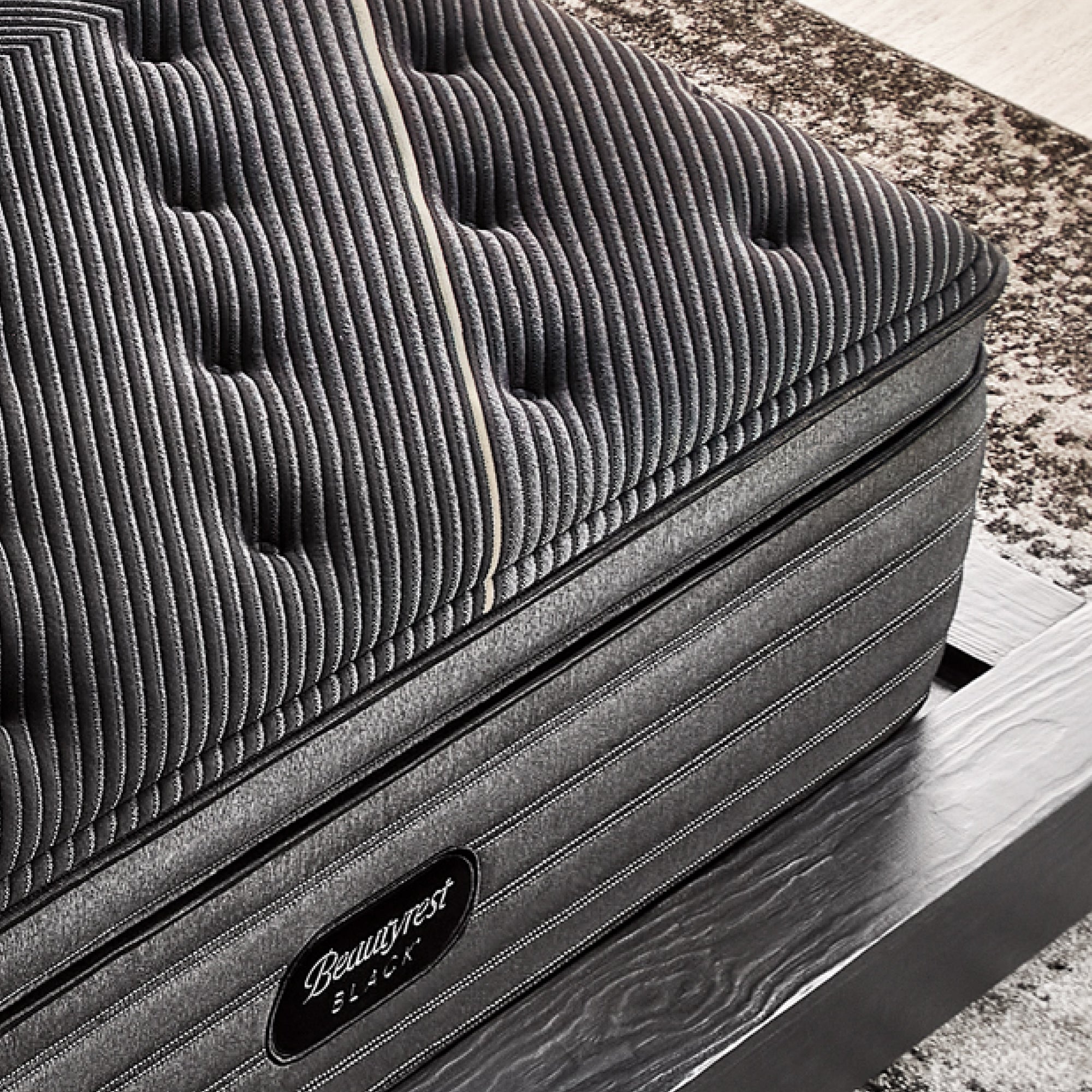 Corner view of the Beautyrest Black exceptional k-class mattress||series: exceptional k-class