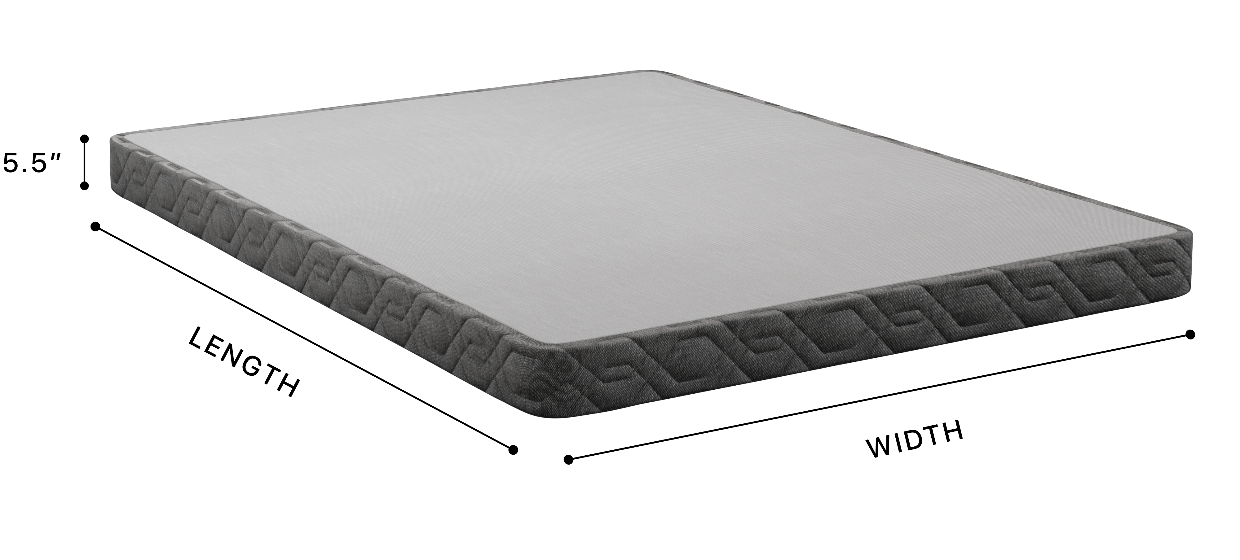 Minimalist gray mattress with textured edges