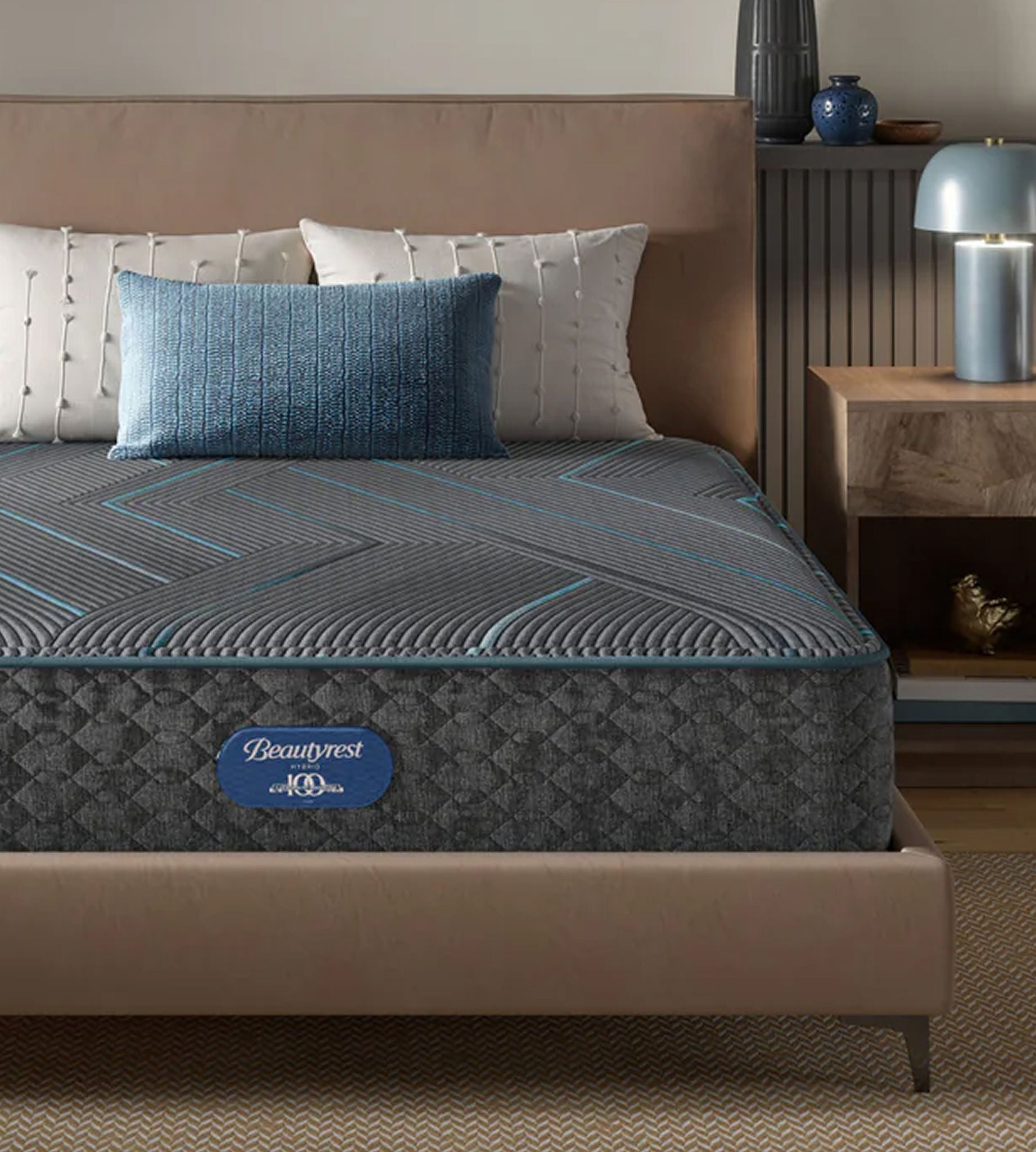 beautyrest core hybrid mattress in a luxury bedroom