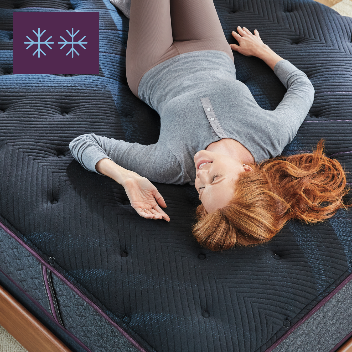 Woman Relaxing on Quilted Mattress