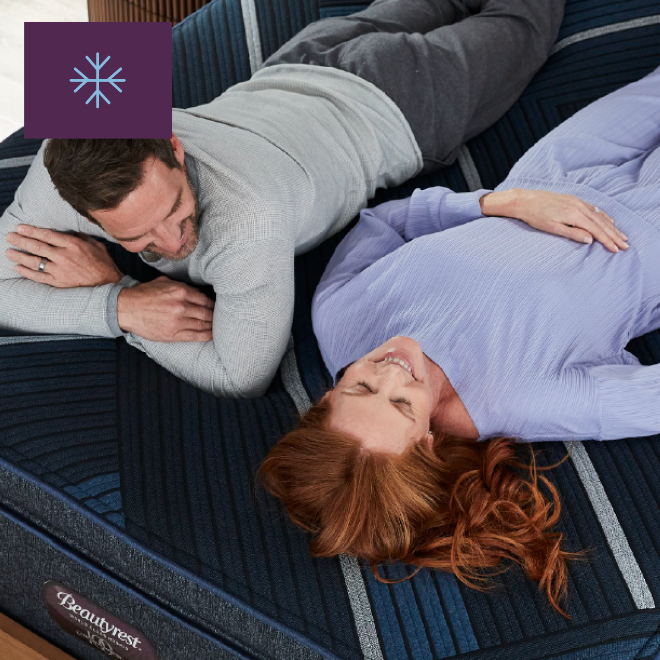 Couple Relaxing on Beautyrest Mattress