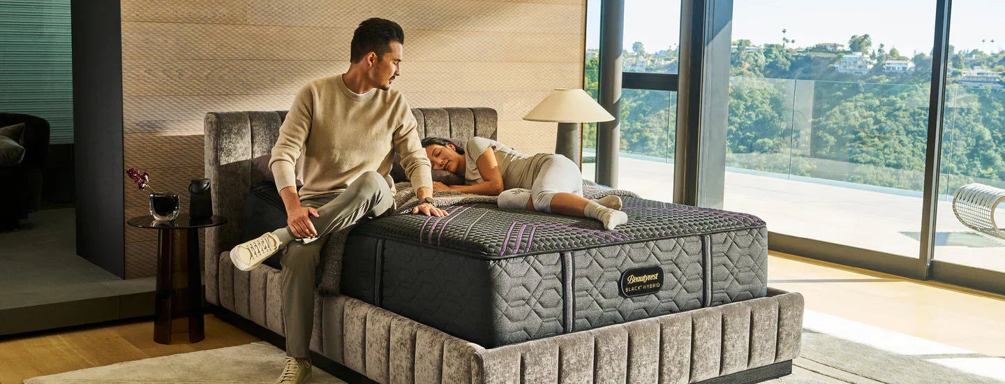 Luxury mattress in modern bedroom setting