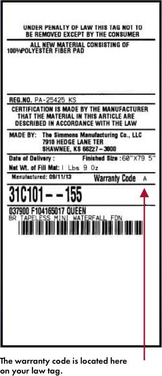 Warranty Tag with Product Details