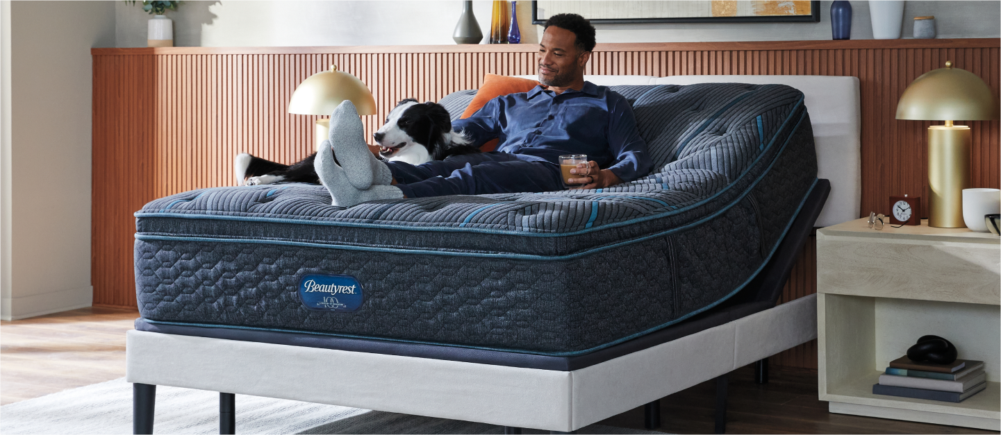 Adjustable mattress with cozy bedroom setting