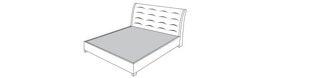 Minimalist upholstered bed frame illustration