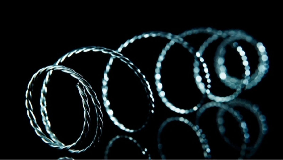 Triple-stranded pocketed coils side-view