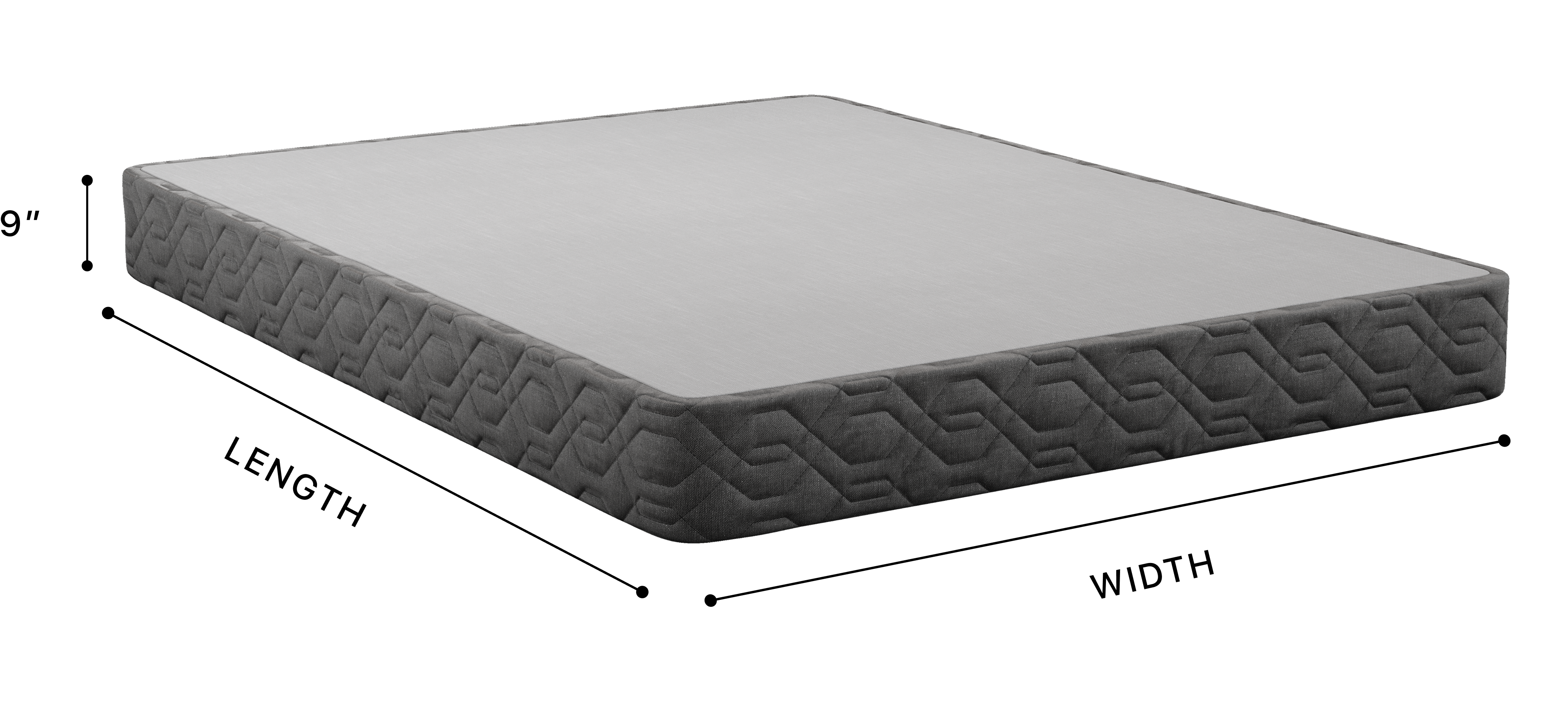 Gray foam mattress with geometric pattern