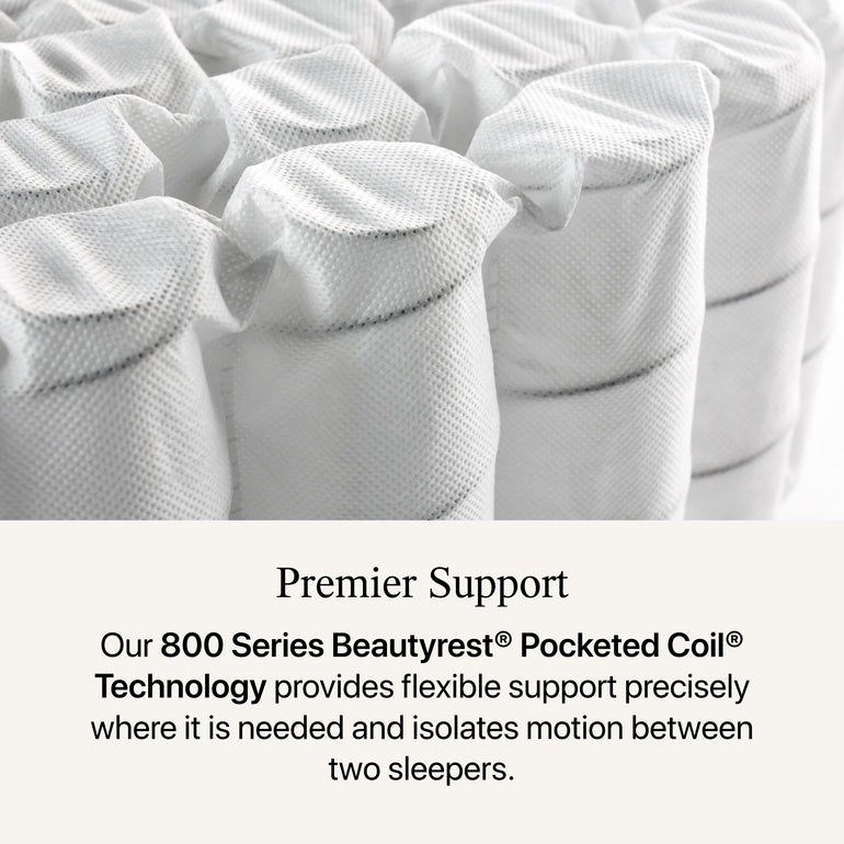 Close-up view of the coils in the Beautyrest Select hybrid mattress ||feel: Firm