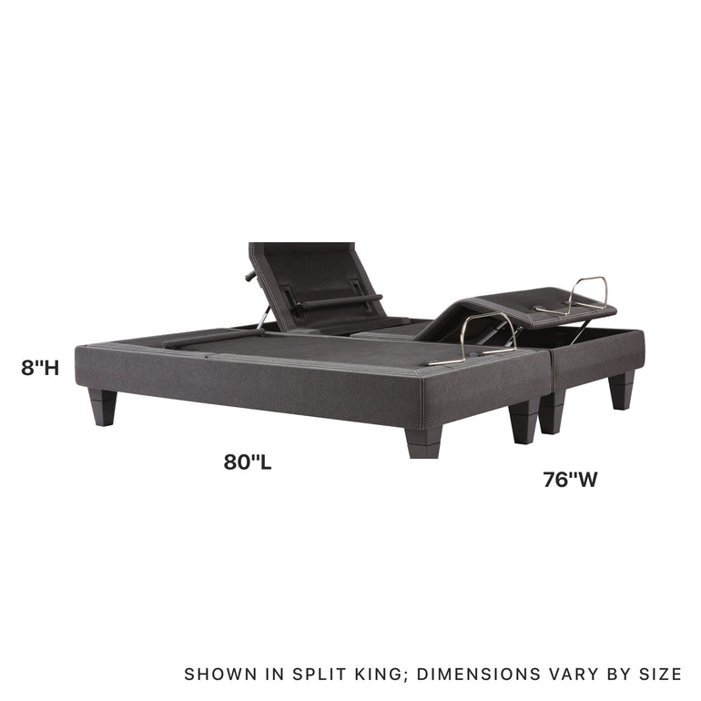 Diagram showing the measurements of the Beautyrest Black Luxury Base