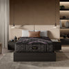 The Beautyrest Black plush mattress in a bedroom on a dark grey bed frame || series: Series Two || feel: plush