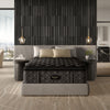 The Beautyrest Black medium pillow top mattress in a bedroom on a beige bed frame || series: Series Three || feel: medium pillow top