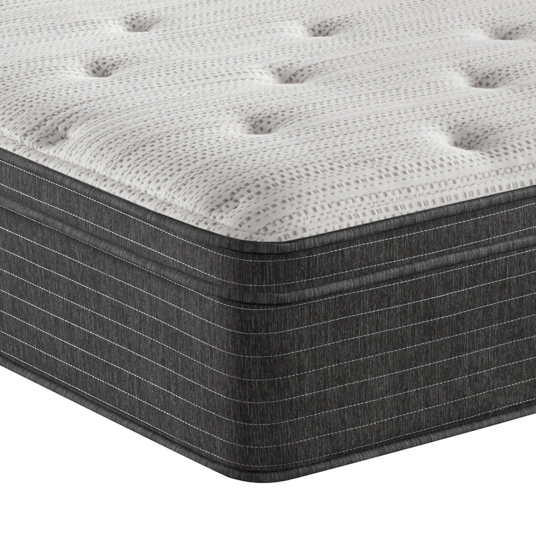 Corner view of the Beautyrest Silver BRS900 Medium Euro Top mattress