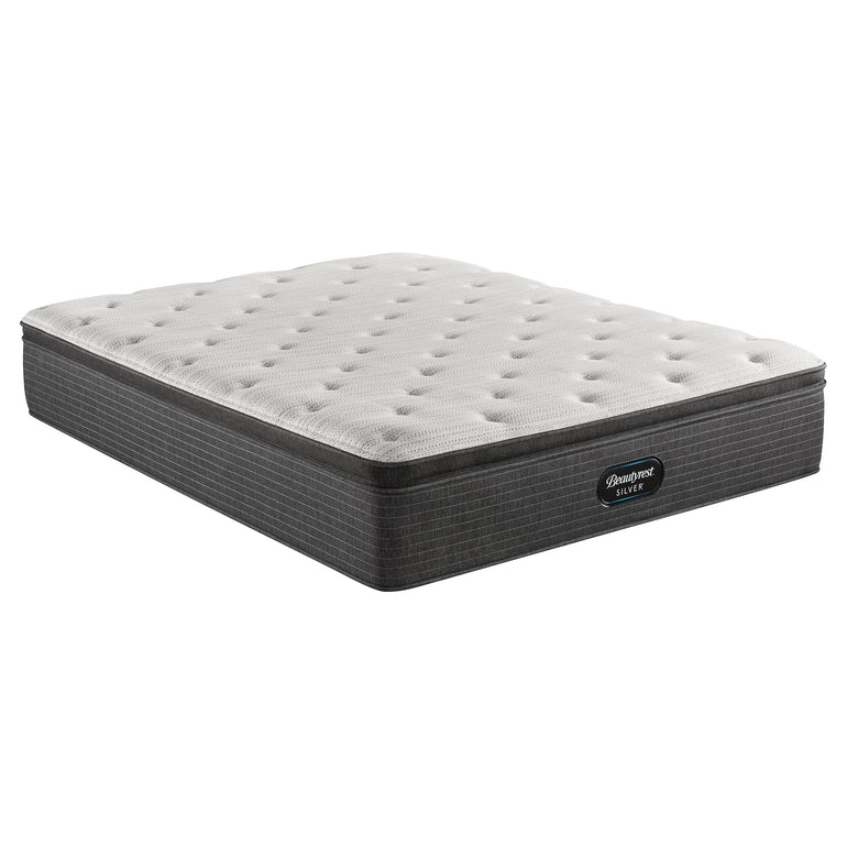 The Beautyrest Silver BRS900 Medium Pillow Top mattress alone on a white background