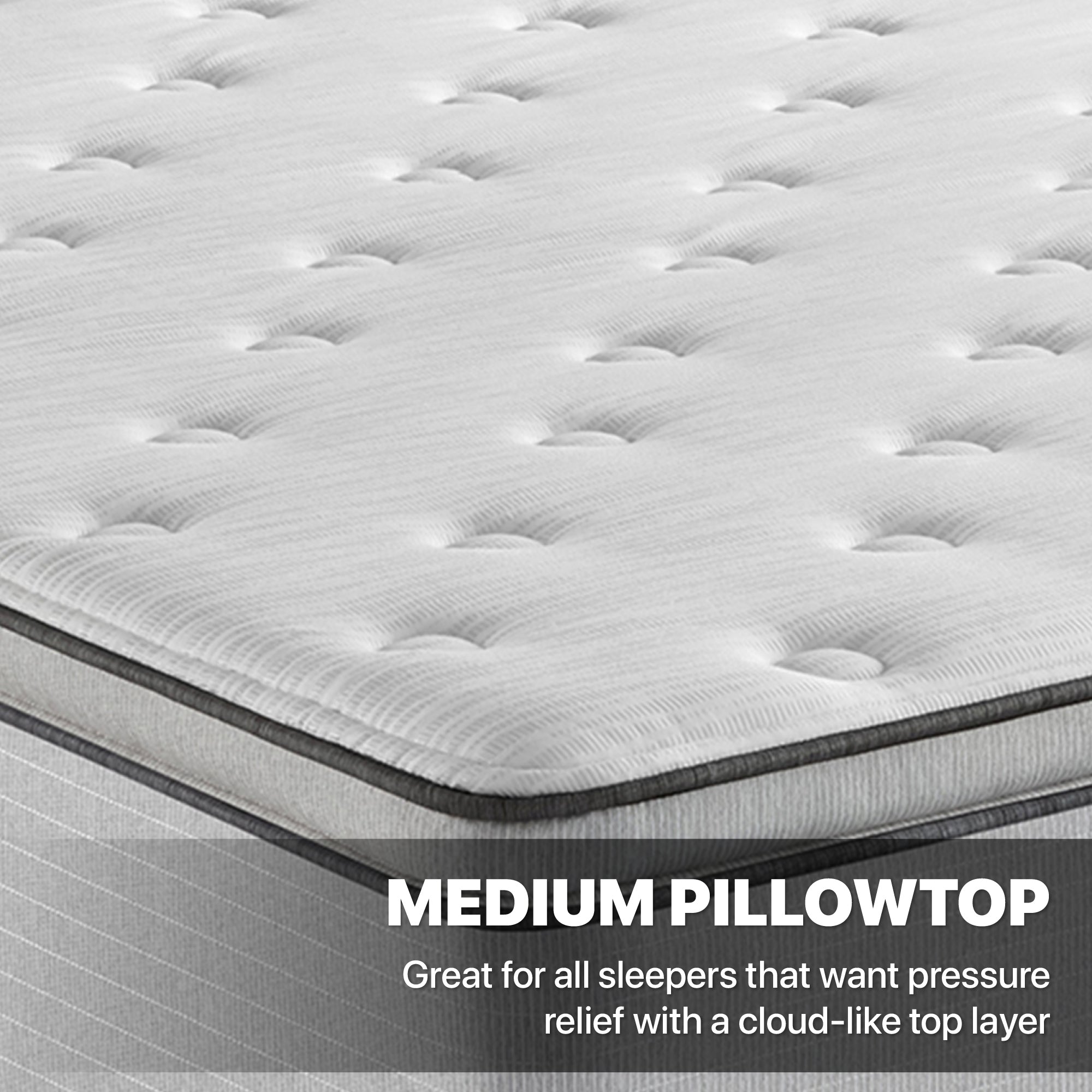 Close-up view of the material on the Beautyrest BR800 Medium Pillow Top mattress