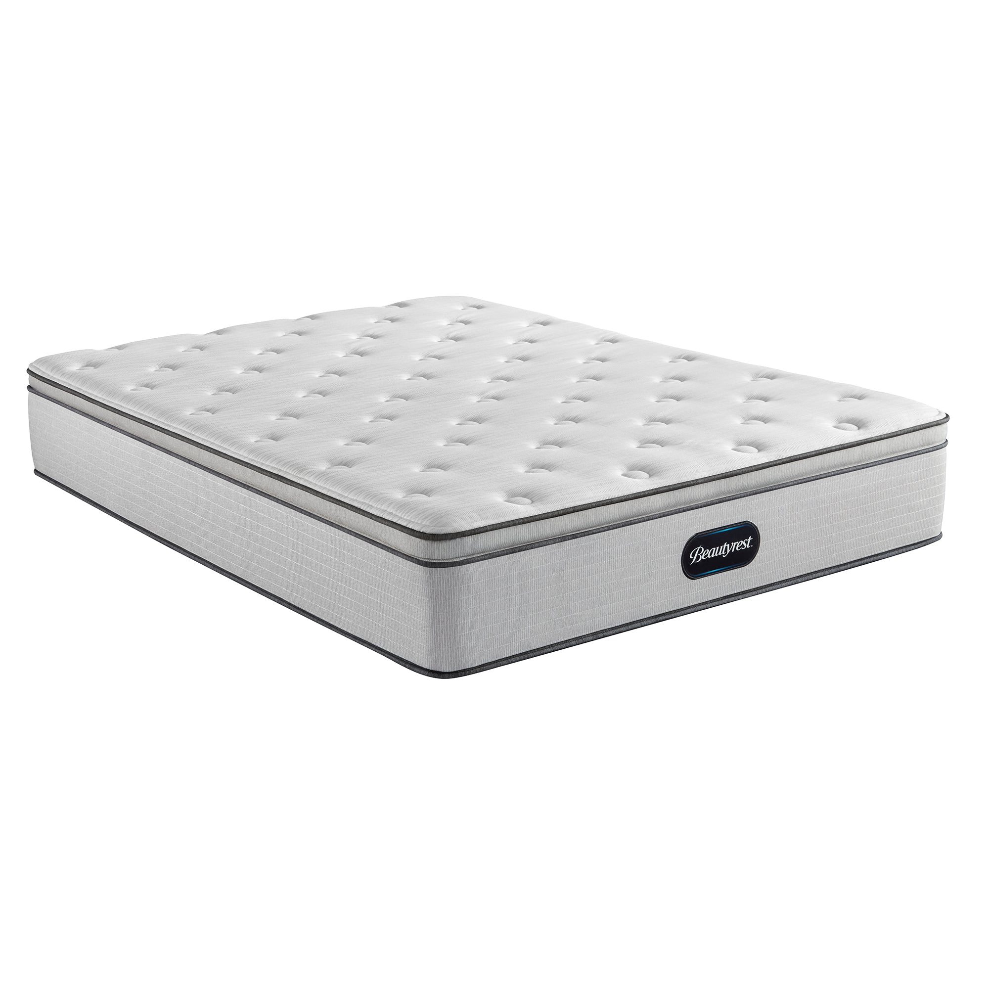 The Beautyrest BR800 Medium Pillow Top mattress alone on a white background