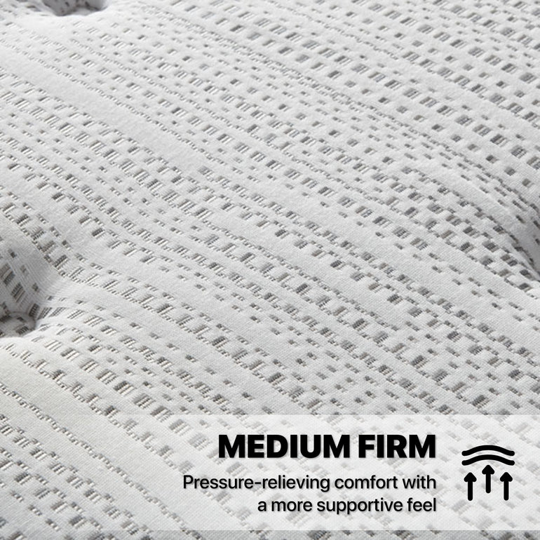 Close-up view of the fabric on the Beautyrest Silver BRS900 Medium Firm mattress
