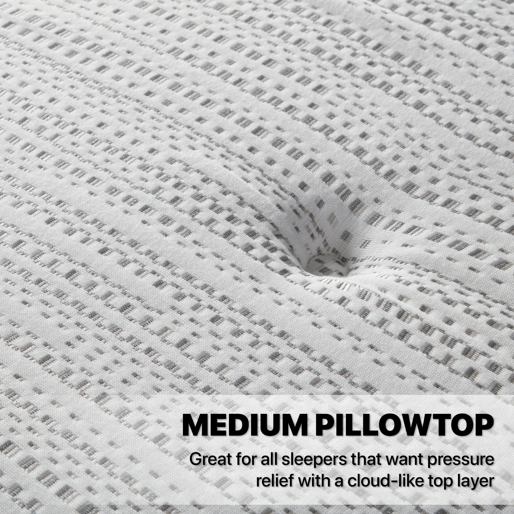 Close-up of the fabric on a Beautyrest Silver BRS900 Medium Pillow Top mattress