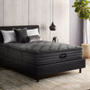 The Beautyrest Black l-class mattress in a bedroom on a black bed||series: enhanced l-class || feel: medium