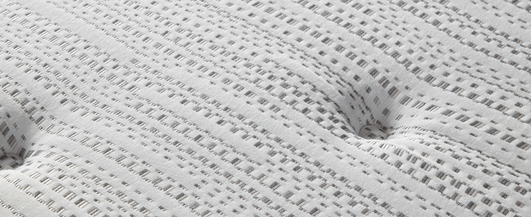 Close-up view of the fabric on the Beautyrest Silver BRS900 Plush Pillow Top mattress