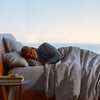 Man sleeping on the Beautyrest Harmony Lux mattress|| series: Premier Anchor Island || feel: medium pillow top