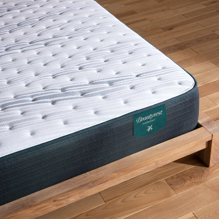 Corner view of the Beautyrest Harmony extra firm mattress || series: Exceptional Cypress Bay || feel: extra firm
