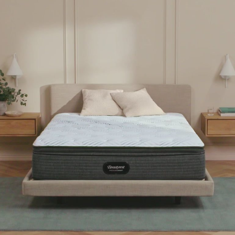 Product video for the Beautyrest PressurSmart mattress  || feel: plush pillow top || series: standard
