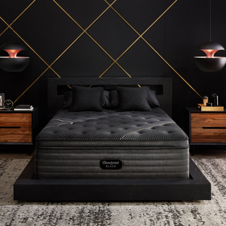 The Beautyrest Black exceptional k-class mattress in a bedroom||series: exceptional k-class