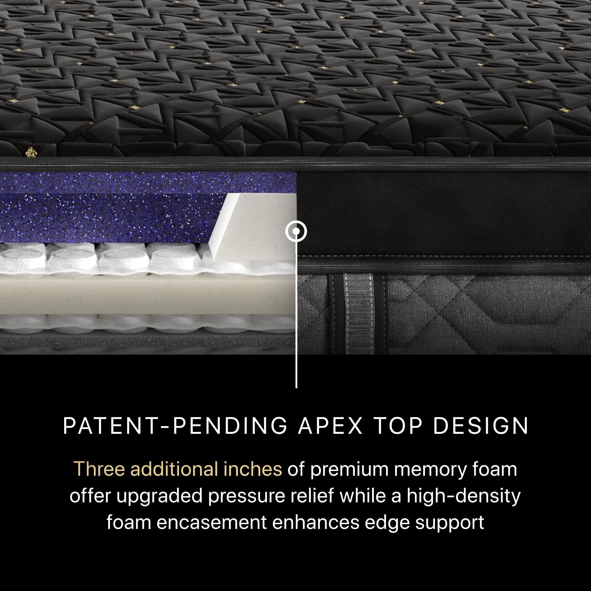 Graphic of enhanced cooling and premium support features with 4K micro coils.