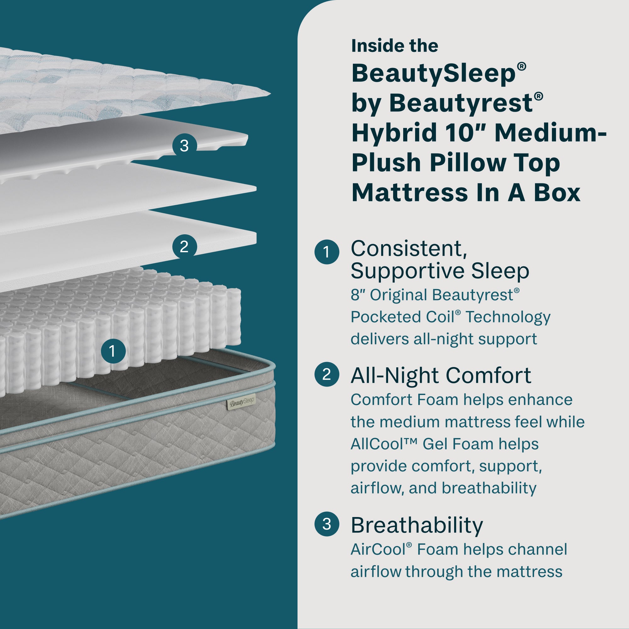 BeautySleep® by Beautyrest® Soothing Nights™ Mattress In A Box